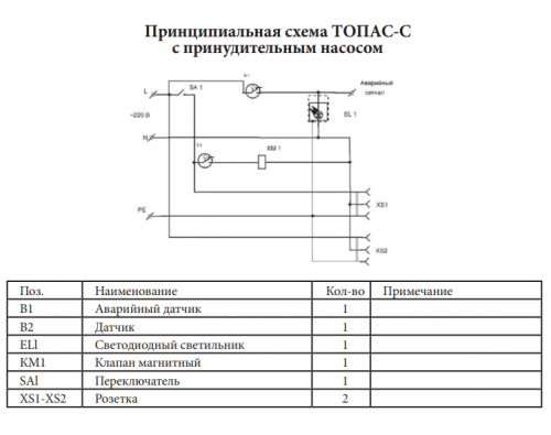 Монтажная схема Топас-С 5 Лонг Пр